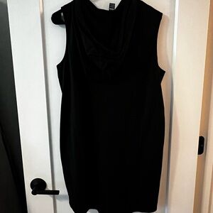 Black Sleeveless Dress with Hood
